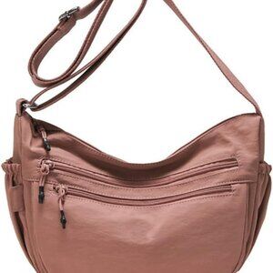 Stylish Lightweight Nylon Crescent Crossbody Bag for Women - Multi-Pocket Design